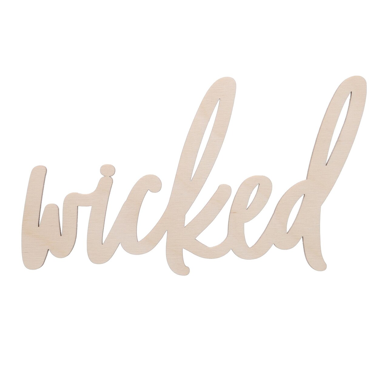Leisure Arts Wood Word Cutout ‘Wicked’ Medium 7.5"x4.5" – Unfinished Wooden Words for Crafts, Rustic Decor, Painting Projects, and Home Art Displays
